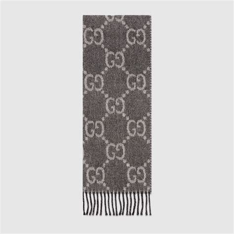 black and gray gucci scarf|gg jacquard pattern knitted scarf.